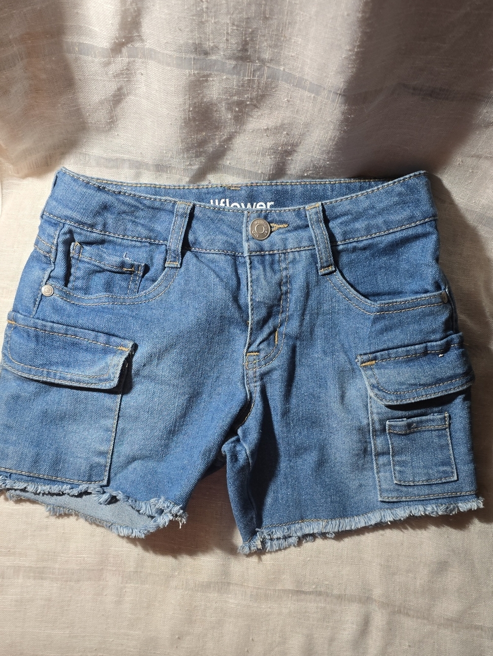 Wallflower Blue Denim Cargo Shorts - Girls Size 7
